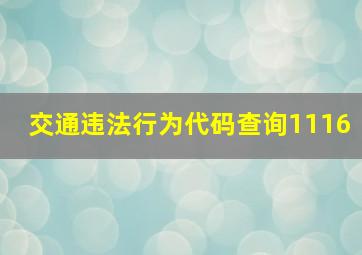 交通违法行为代码查询1116