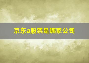 京东a股票是哪家公司