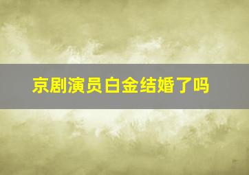 京剧演员白金结婚了吗