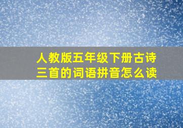 人教版五年级下册古诗三首的词语拼音怎么读