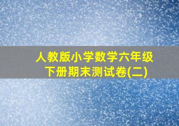 人教版小学数学六年级下册期末测试卷(二)