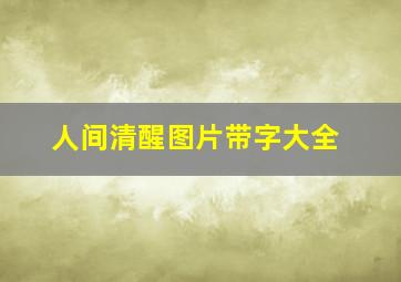 人间清醒图片带字大全