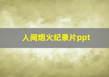 人间烟火纪录片ppt