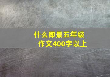 什么即景五年级作文400字以上