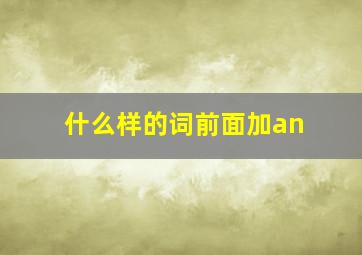 什么样的词前面加an