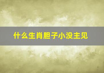 什么生肖胆子小没主见