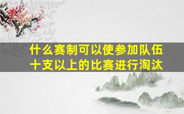 什么赛制可以使参加队伍十支以上的比赛进行淘汰