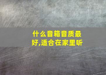 什么音箱音质最好,适合在家里听