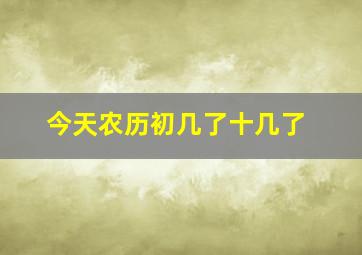 今天农历初几了十几了