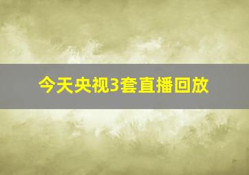 今天央视3套直播回放