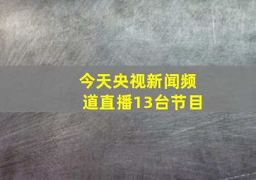 今天央视新闻频道直播13台节目