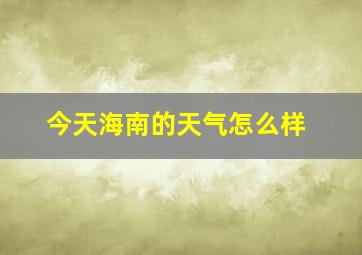 今天海南的天气怎么样