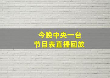 今晚中央一台节目表直播回放