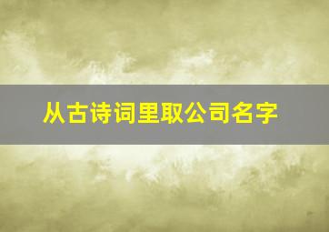 从古诗词里取公司名字