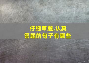 仔细审题,认真答题的句子有哪些