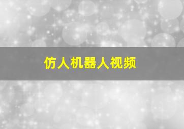 仿人机器人视频