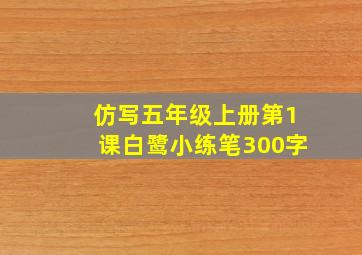 仿写五年级上册第1课白鹭小练笔300字