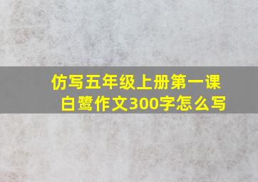 仿写五年级上册第一课白鹭作文300字怎么写