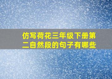 仿写荷花三年级下册第二自然段的句子有哪些