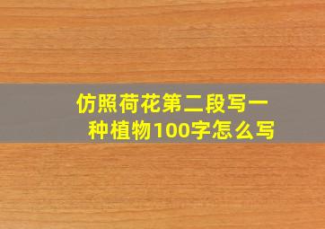 仿照荷花第二段写一种植物100字怎么写