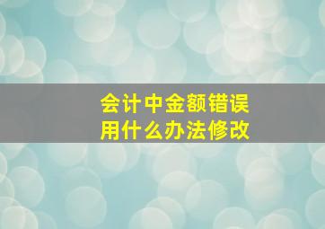 会计中金额错误用什么办法修改