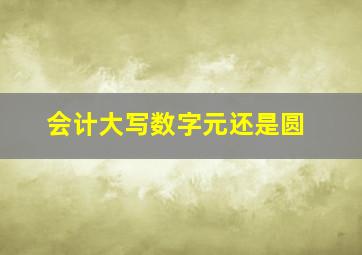 会计大写数字元还是圆