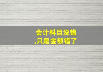 会计科目没错,只是金额错了