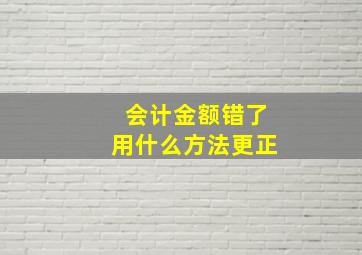 会计金额错了用什么方法更正