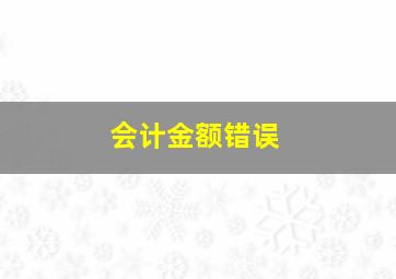 会计金额错误