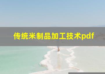 传统米制品加工技术pdf