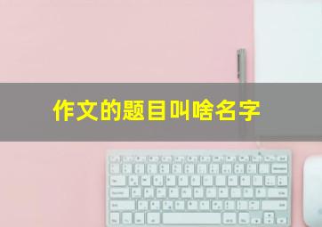 作文的题目叫啥名字