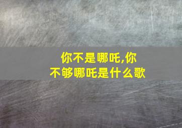 你不是哪吒,你不够哪吒是什么歌