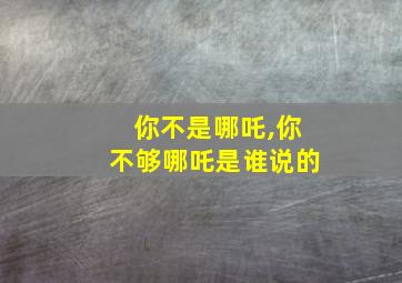 你不是哪吒,你不够哪吒是谁说的