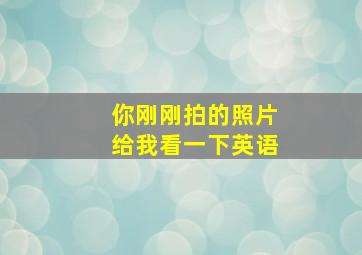 你刚刚拍的照片给我看一下英语