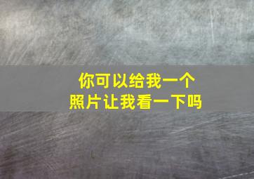 你可以给我一个照片让我看一下吗