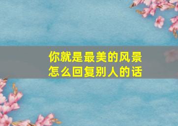 你就是最美的风景怎么回复别人的话