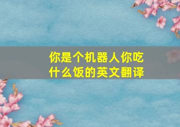 你是个机器人你吃什么饭的英文翻译