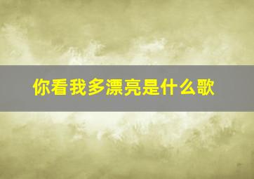 你看我多漂亮是什么歌