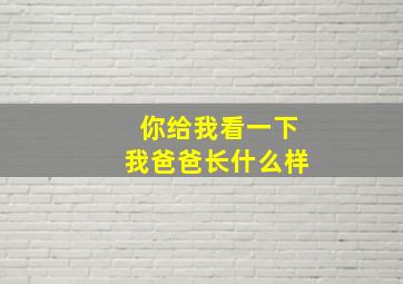 你给我看一下我爸爸长什么样