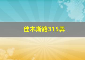 佳木斯路315弄