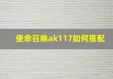 使命召唤ak117如何搭配