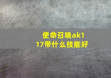 使命召唤ak117带什么技能好