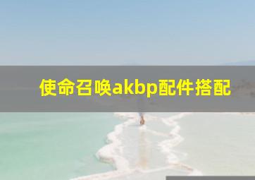 使命召唤akbp配件搭配