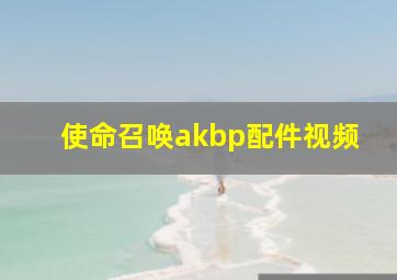 使命召唤akbp配件视频