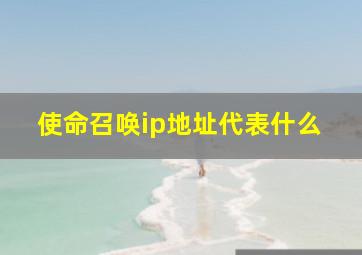 使命召唤ip地址代表什么