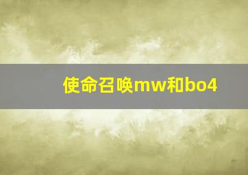 使命召唤mw和bo4