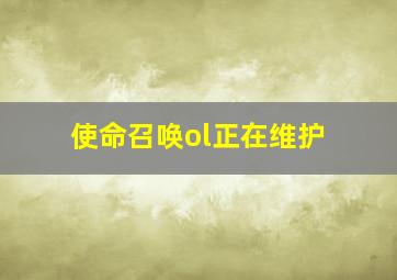 使命召唤ol正在维护