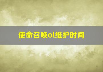 使命召唤ol维护时间