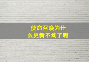 使命召唤为什么更新不动了呢