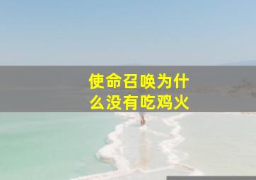 使命召唤为什么没有吃鸡火